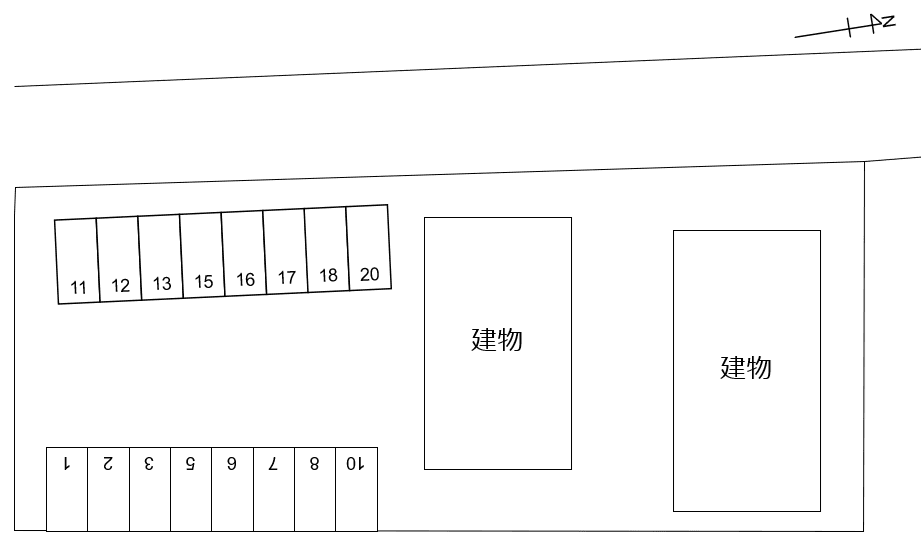 Kuschel A・B別駐車場の駐車配置図
