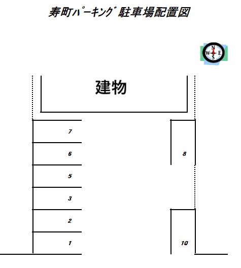 寿町パーキングの駐車配置図