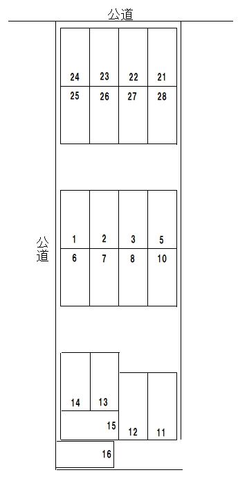 内田第一駐車場の駐車配置図