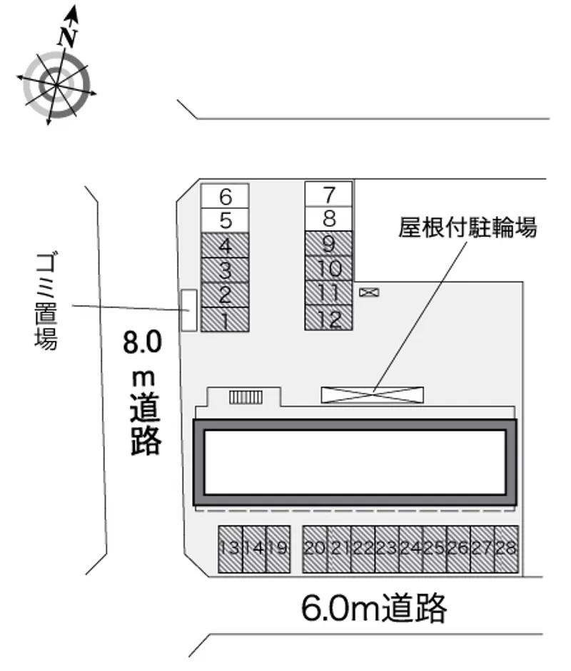 あおば(40081) 敷地外駐車場の駐車配置図