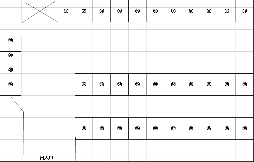 下南部駐車場の駐車配置図