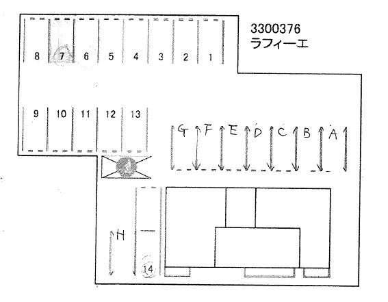 鶴舞町(杉山)駐車場の駐車配置図
