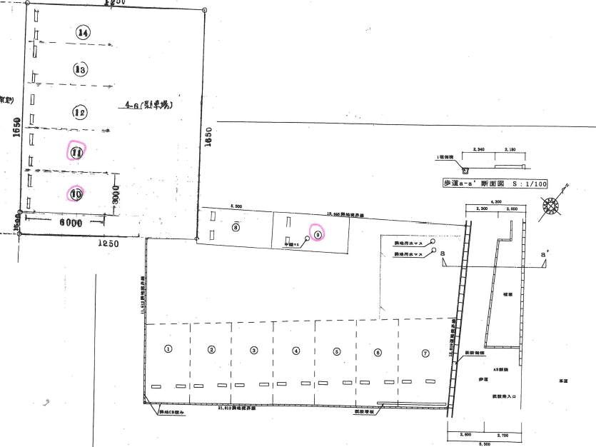 高見イシカワ駐車場の駐車配置図