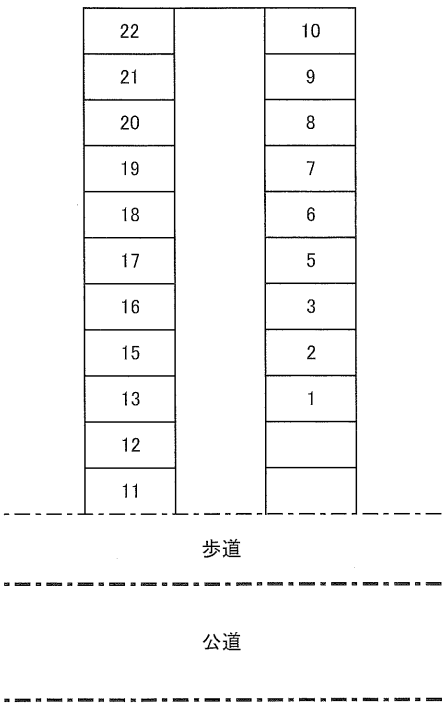 北原駐車場の駐車配置図