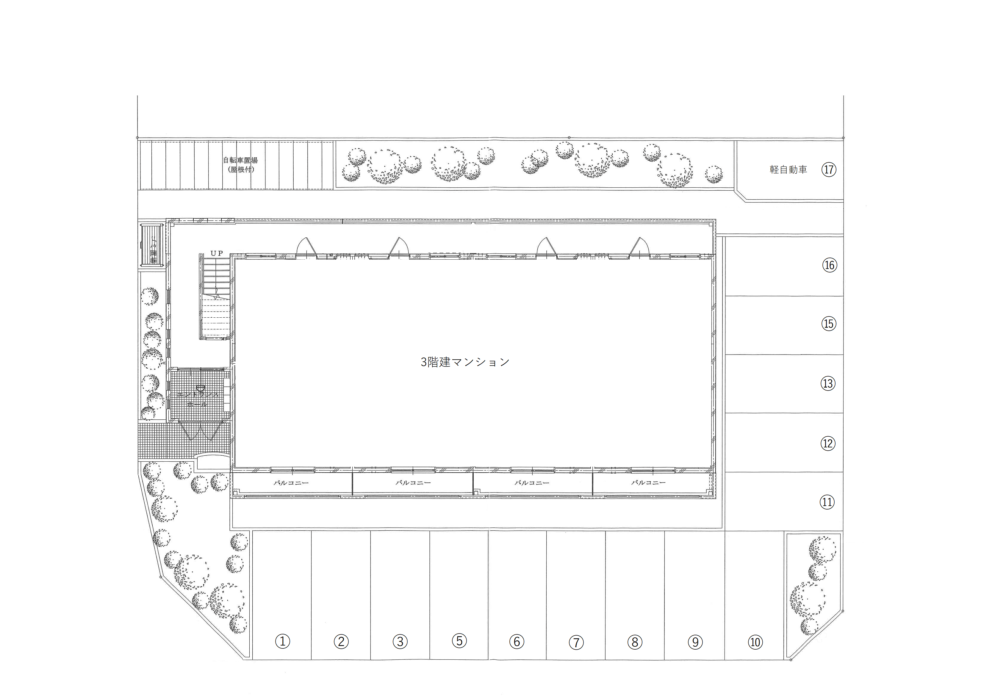 ヴェールメゾンⅢ駐車場の駐車配置図