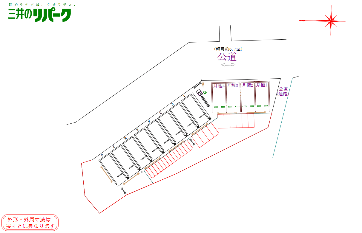 戸塚上矢部町第4の駐車配置図