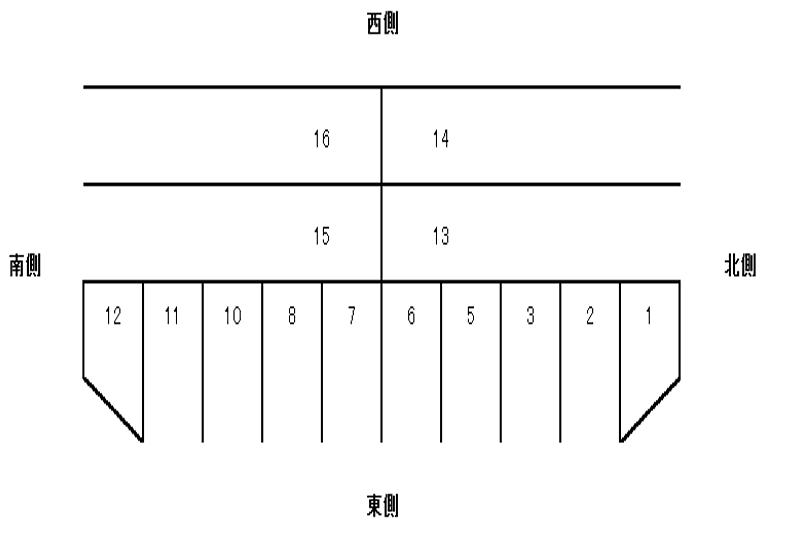 入場1丁目鬼頭駐車場の駐車配置図