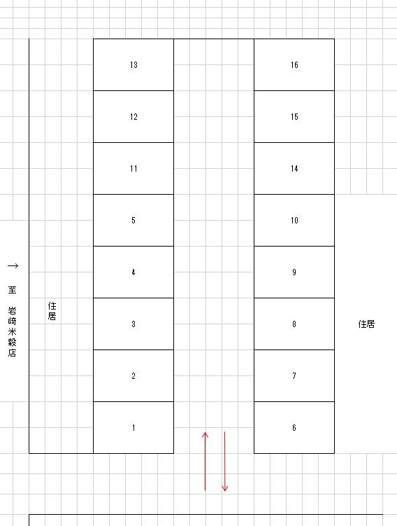 旗ヶ崎駐車場の駐車配置図