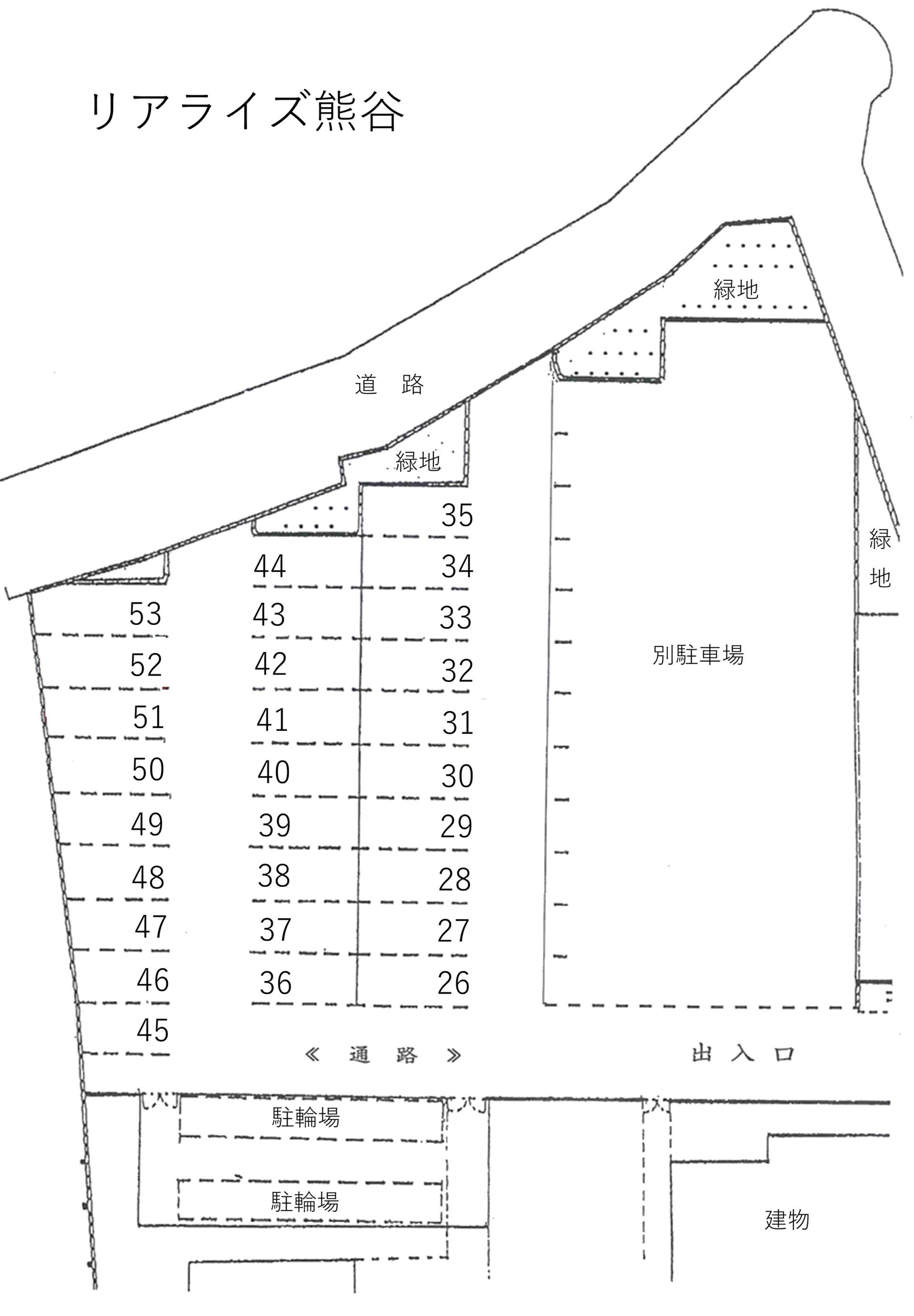 リアライズ熊谷の駐車配置図