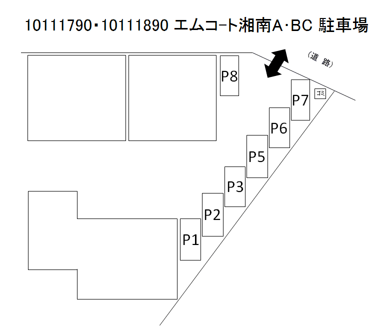 エムコート湘南B・C駐車場の駐車配置図