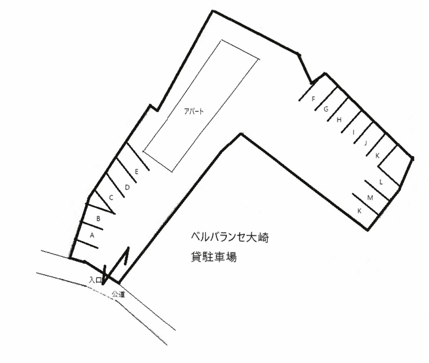 【外部貸し】ベルバランセ大崎貸駐車場の駐車配置図
