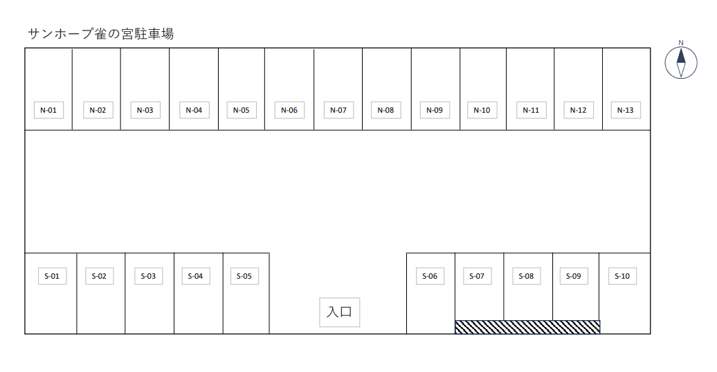 サンホープ雀の宮駐車場の駐車配置図