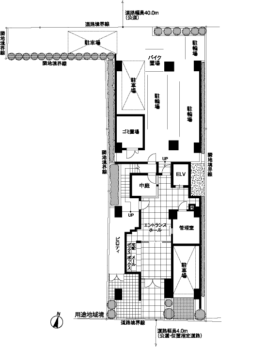 スカイコートパレス明大前の駐車配置図