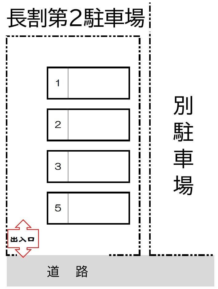 長割第2駐車場の駐車配置図
