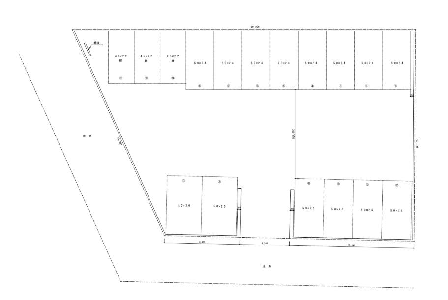 上熊本3丁目駐車場の駐車配置図