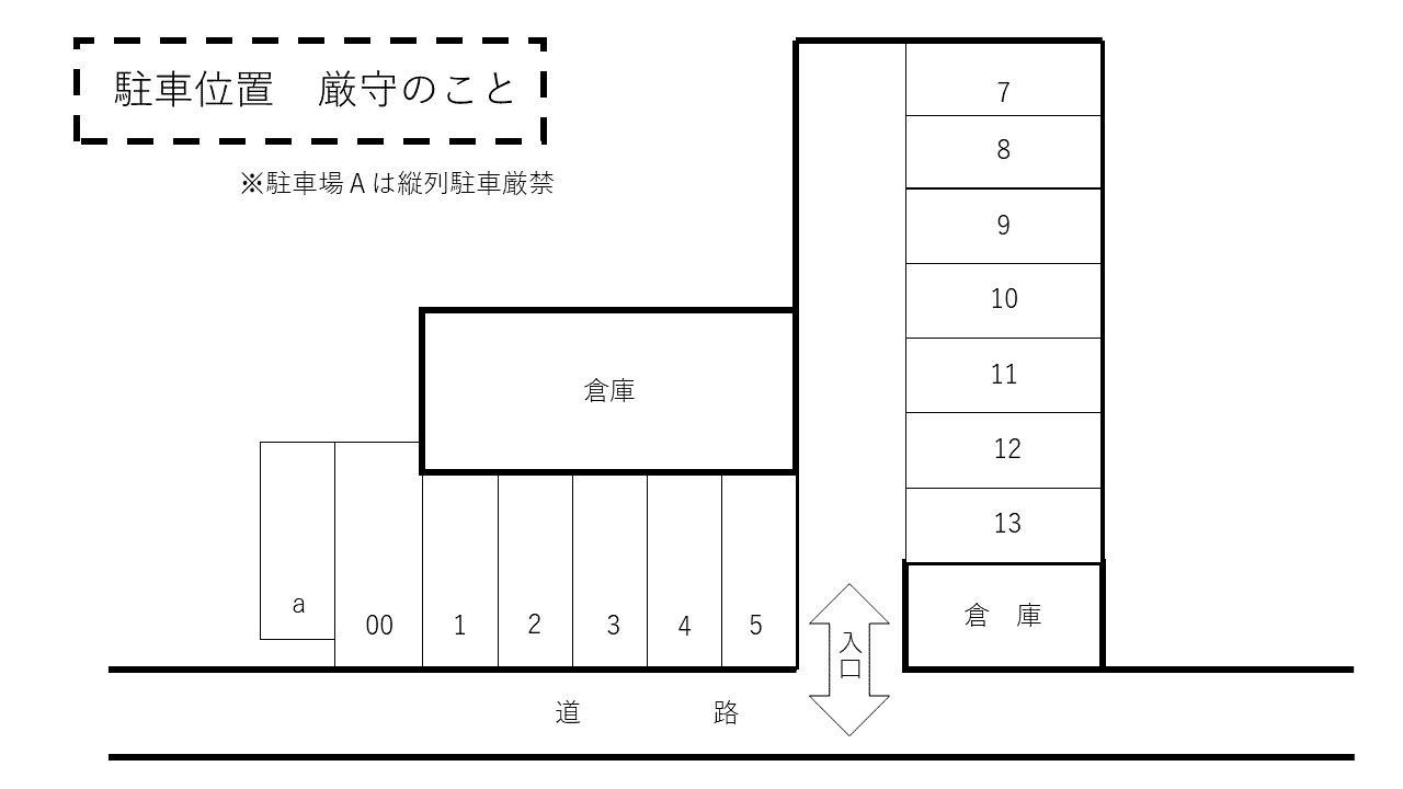 加藤第2駐車場の駐車配置図