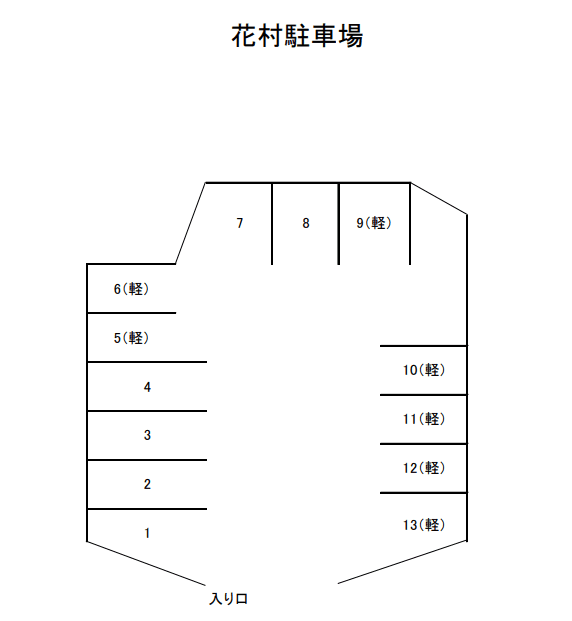 花村月極駐車場の駐車配置図