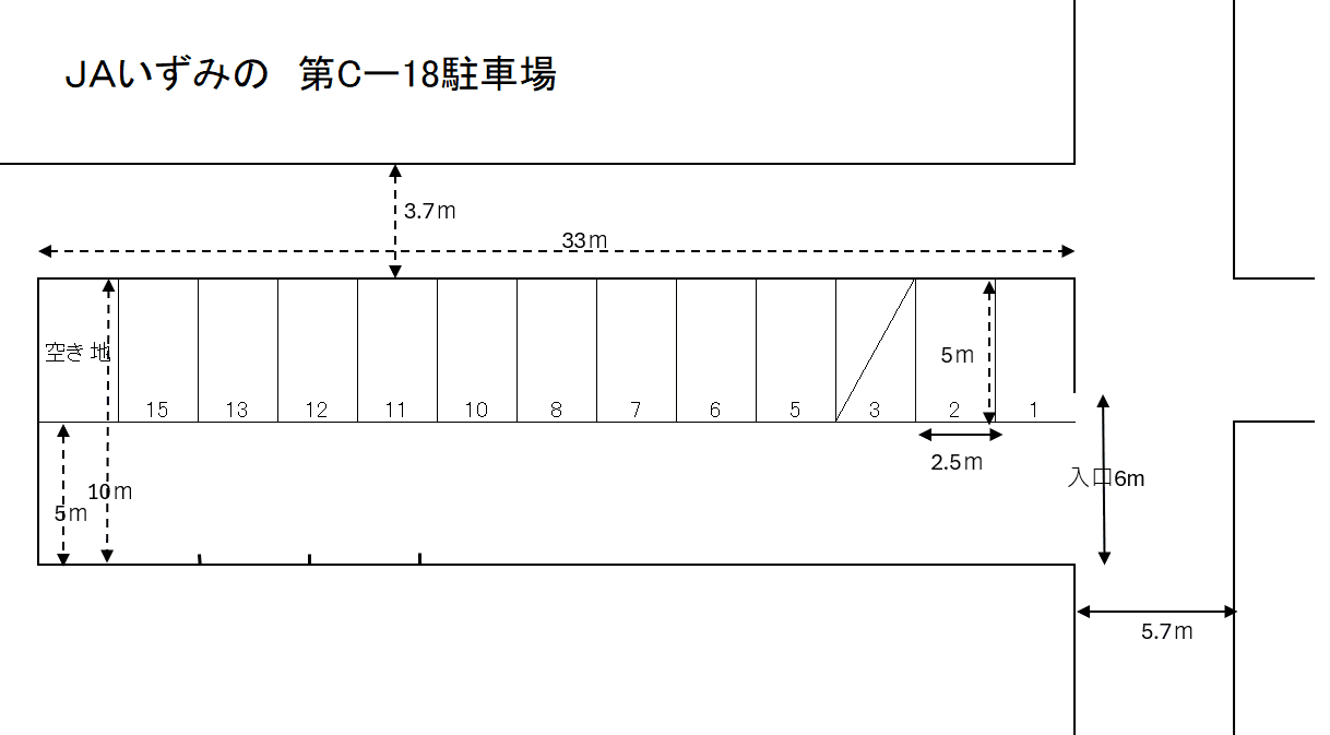 JAいずみの第C-18駐車場の駐車配置図
