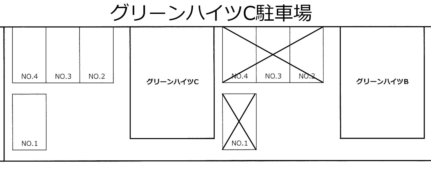 グリーンハイツC駐車場(入居者専用)の駐車配置図