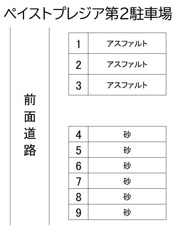 ペイストプレジア第2駐車場の駐車配置図