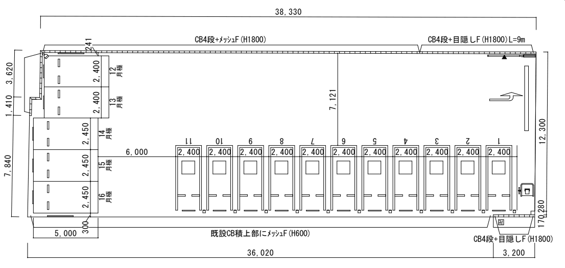 上町第2駐車場の駐車配置図