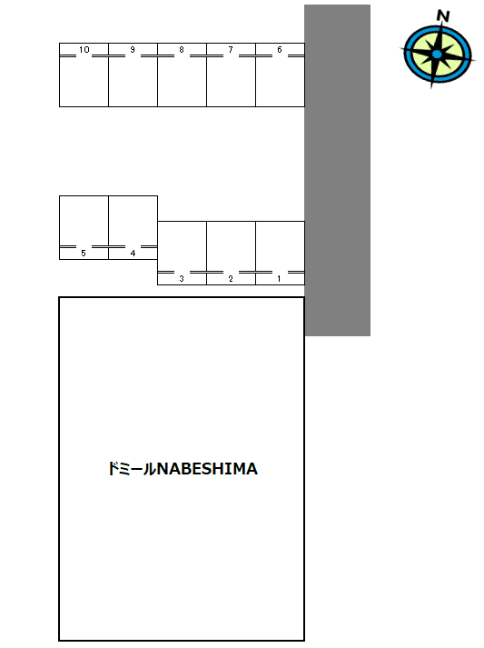 ドミールNABESHIMAの駐車配置図