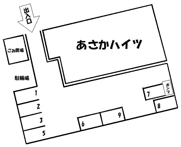 ■あさかハイツ駐車場の駐車配置図