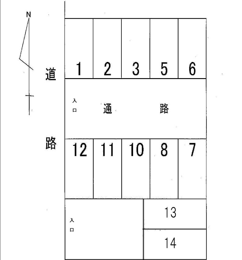 植村第1駐車場の駐車配置図