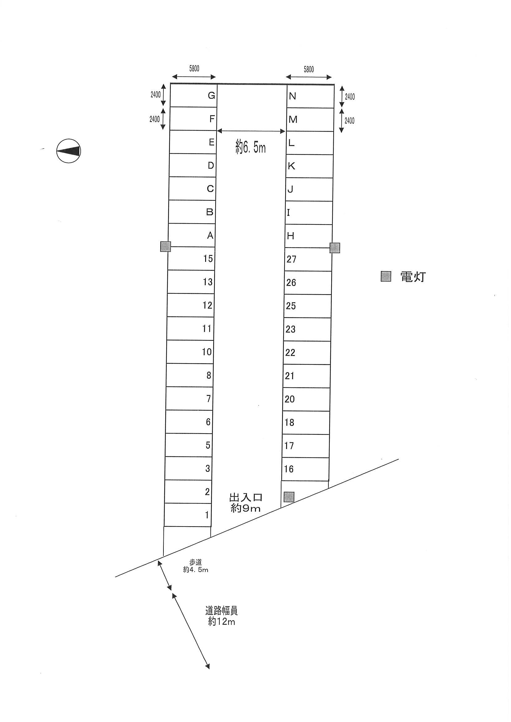 F1モータープールの駐車配置図