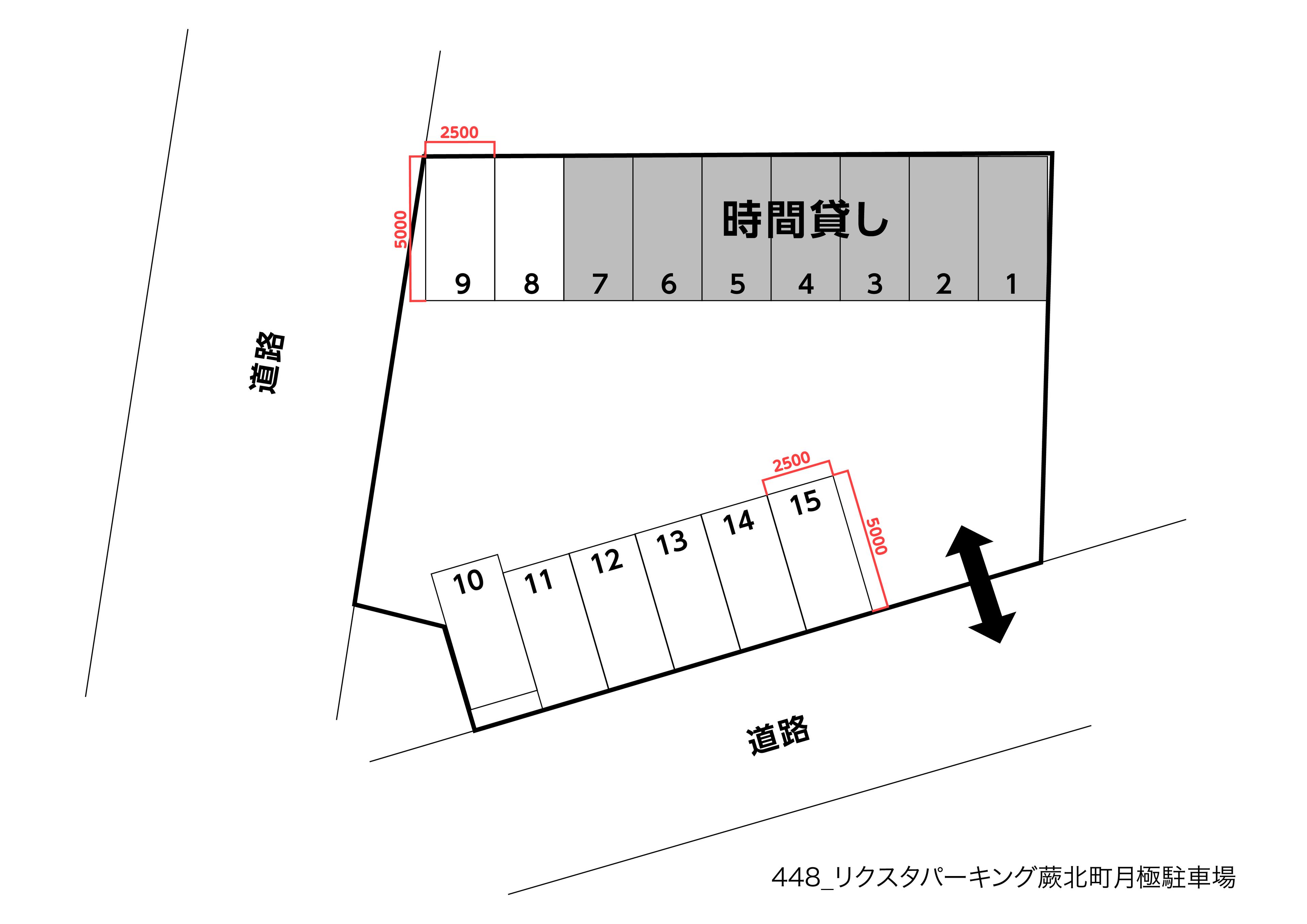 リクスタパーキング蕨北町月極駐車場の駐車配置図