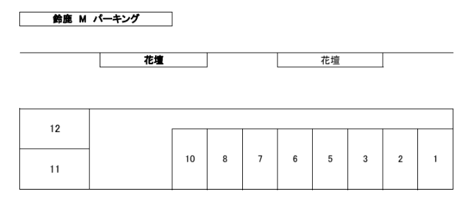 鈴鹿 M パーキングの駐車配置図