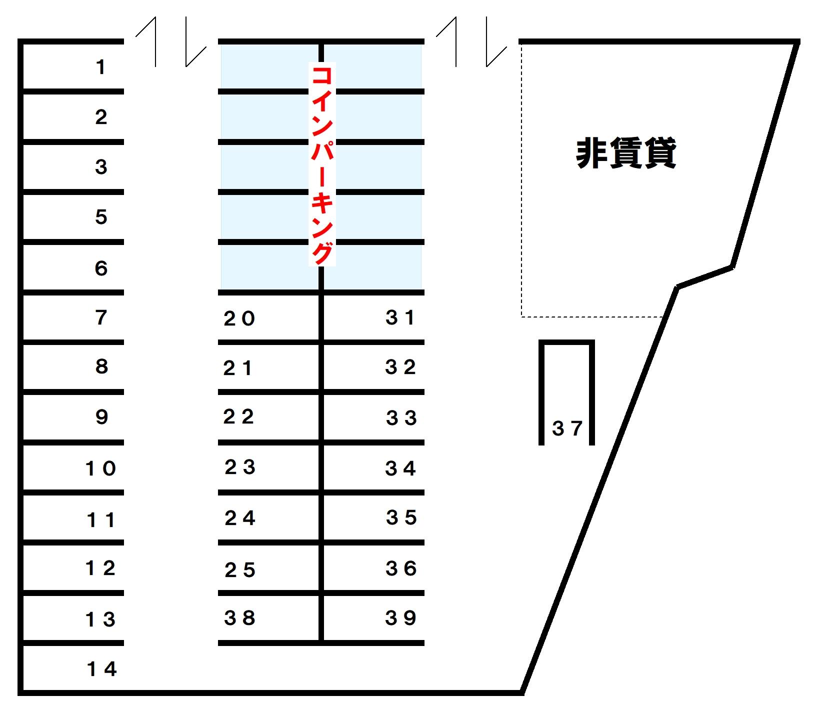 天神下駐車場の駐車配置図