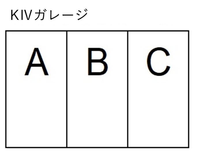 KⅣガレージの駐車配置図
