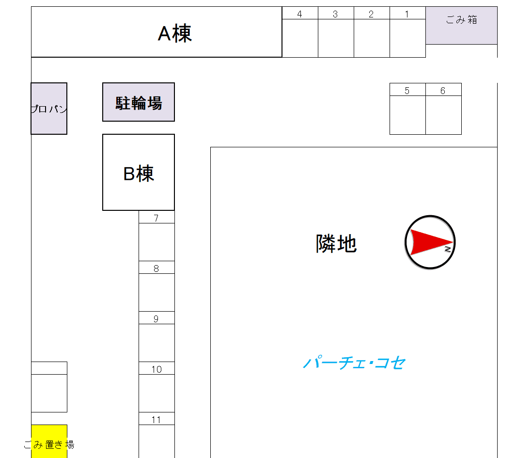 パーチェ・コセAの駐車配置図