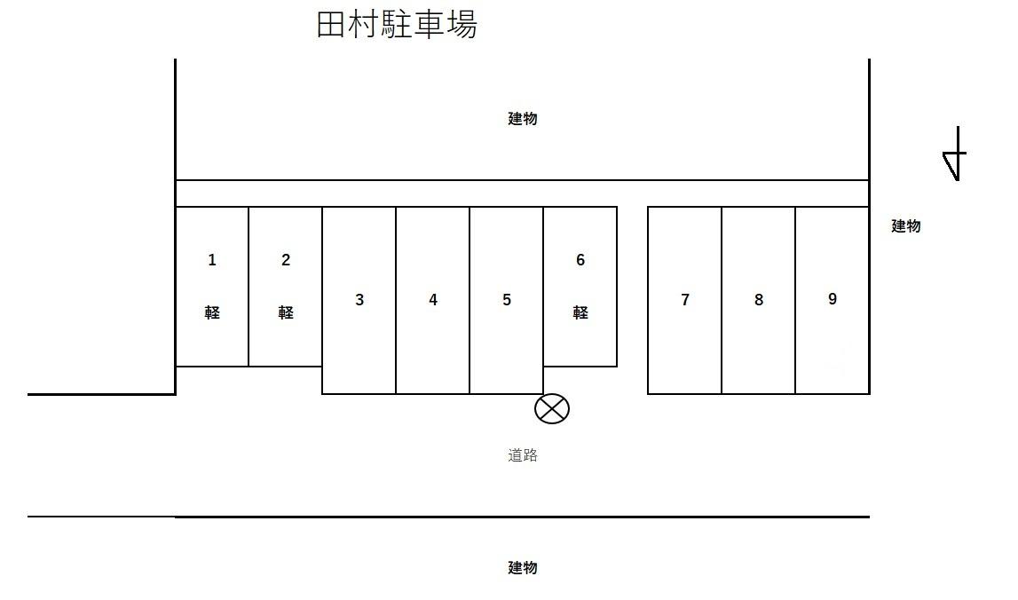 田村駐車場の駐車配置図