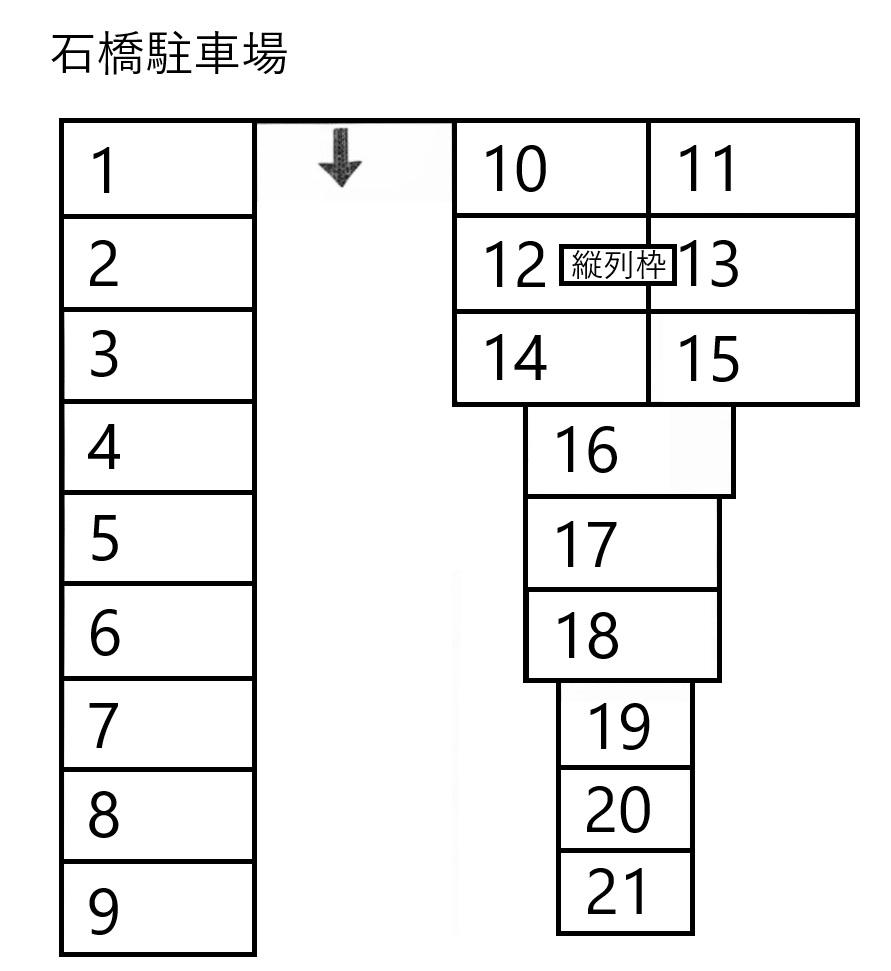 石橋駐車場の駐車配置図