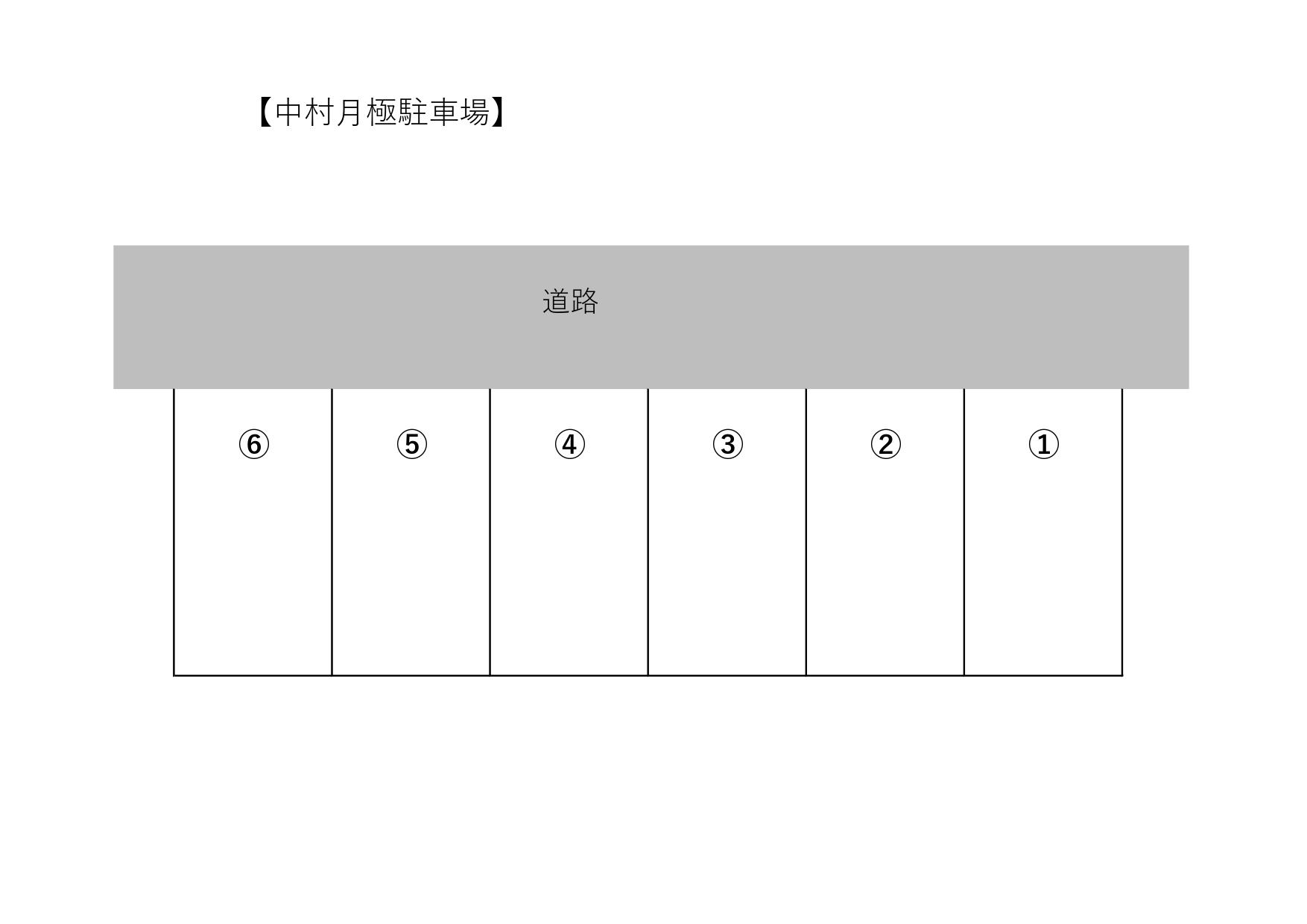 中村月極駐車場の駐車配置図