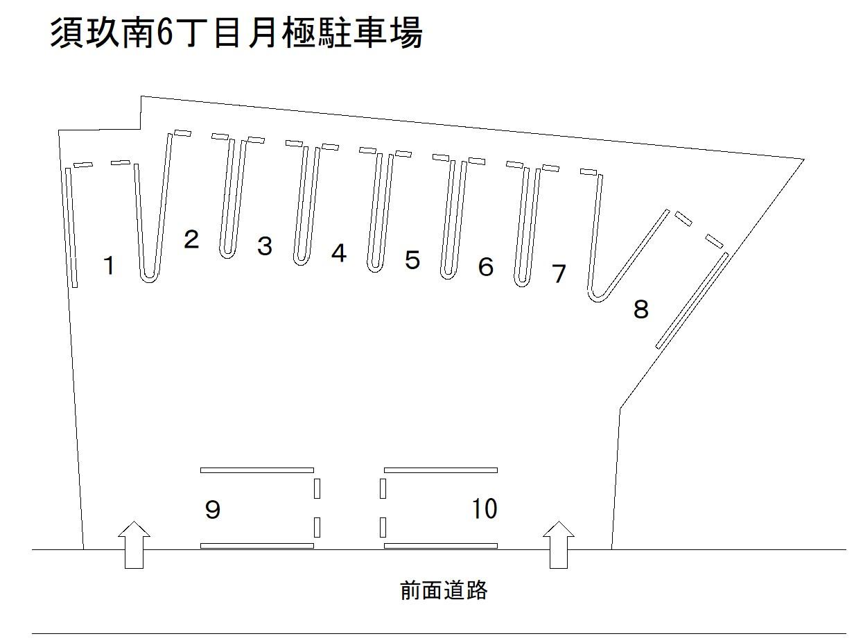 須玖南6丁目月極駐車場の駐車配置図