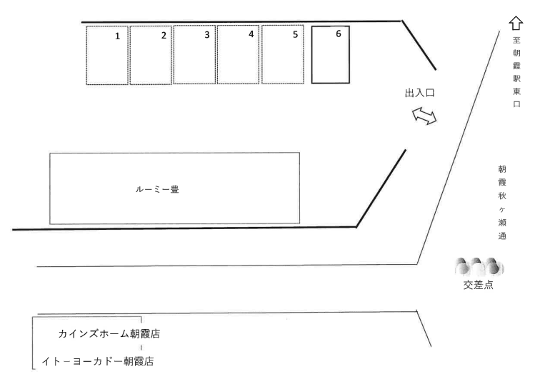ルーミー豊駐車場の駐車配置図