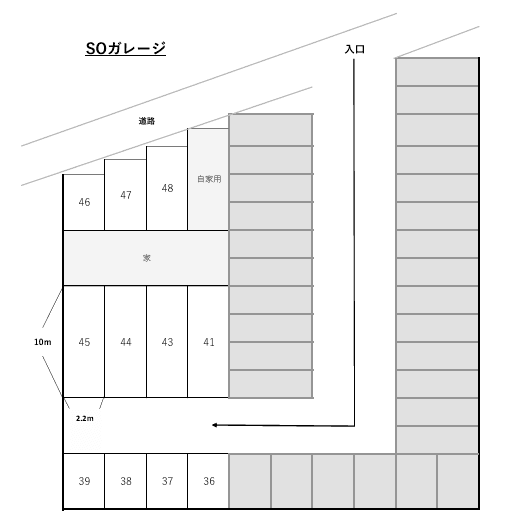 SOガレージの駐車配置図