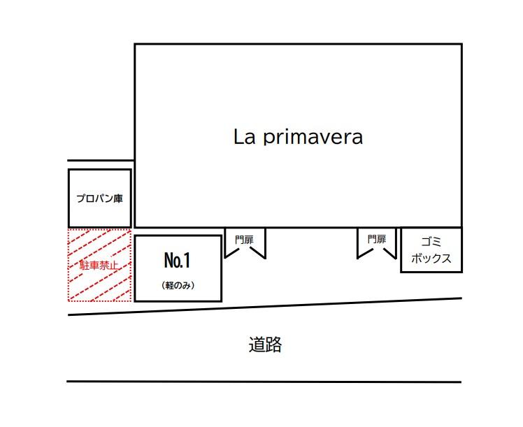 La Primavera 駐車場の駐車配置図