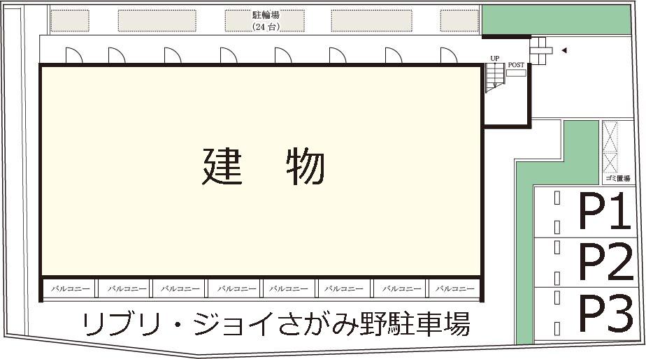 リブリ・ジョイさがみ野駐車場の駐車配置図