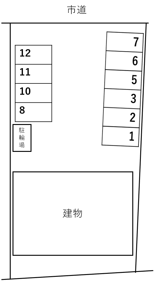 Sky Houseの駐車配置図