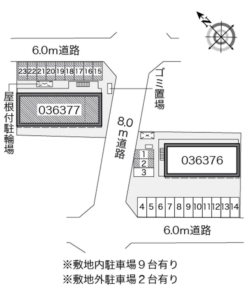 三ヶ根A (36377) 敷地外駐車場の駐車配置図