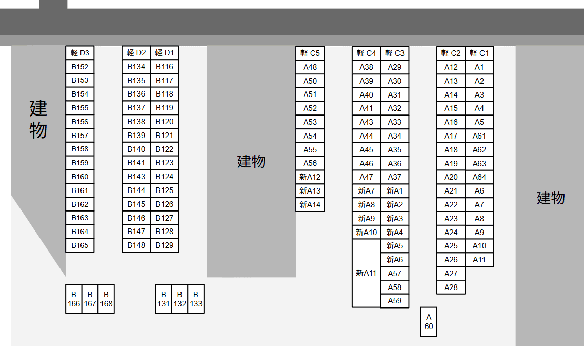 上福岡西口パーキングセンター(B・D)の駐車配置図