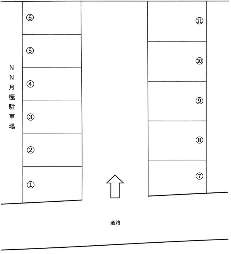 高砂2丁目月極駐車場の駐車配置図