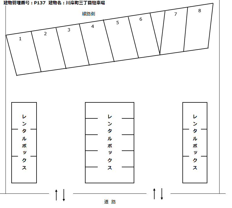 川岸町三丁目駐車場の駐車配置図