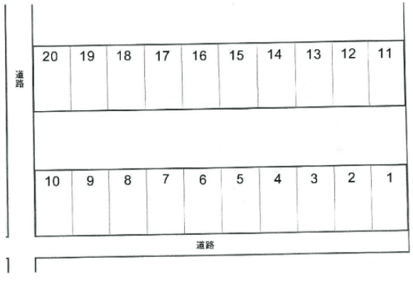 白梅ファースト駐車場の駐車配置図