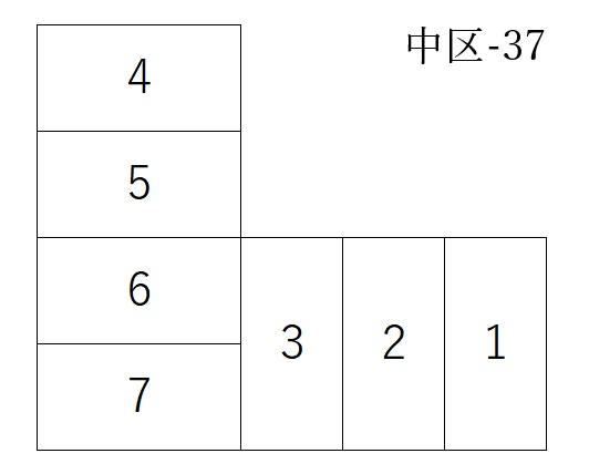 中区-37の駐車配置図