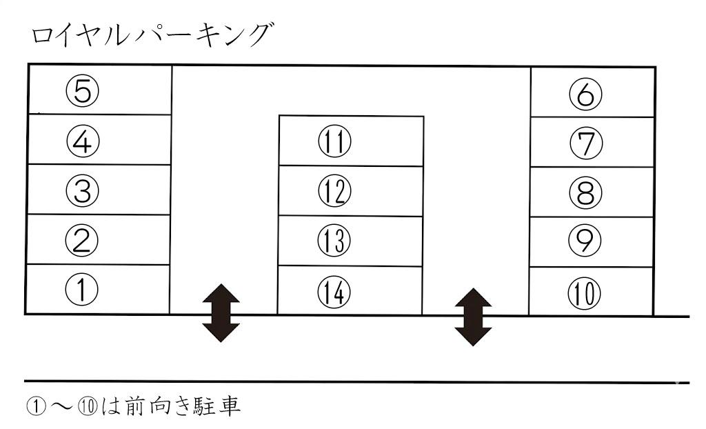 ロイヤルパーキングの駐車配置図